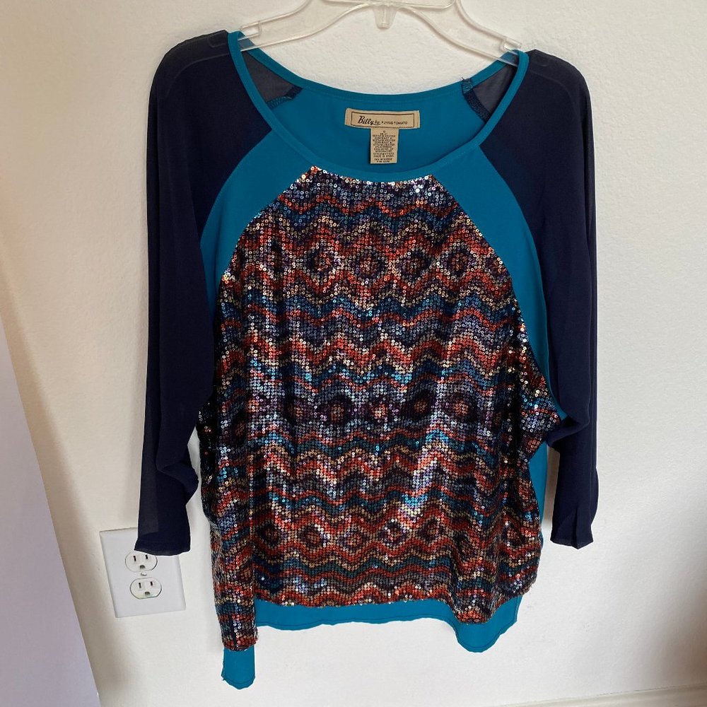 Billy by Flying Tomato Sequin Top